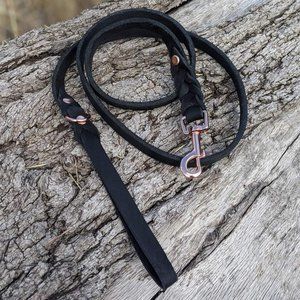 Leather dog leash handmade